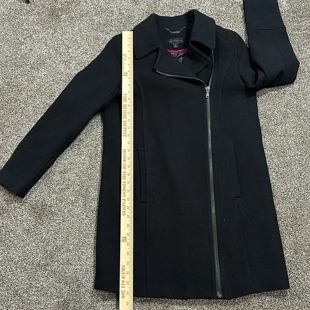 Worthington asymmetrical wool front zip coat. Black. Small. Like new. - Picture 8 of 13
